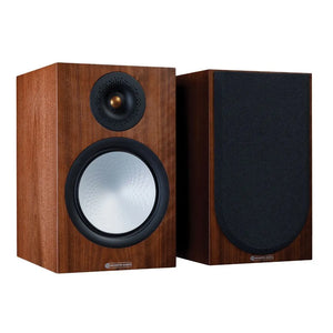 Monitor Audio Silver 100 B/Shelf speaker in Walnut finish pair view
