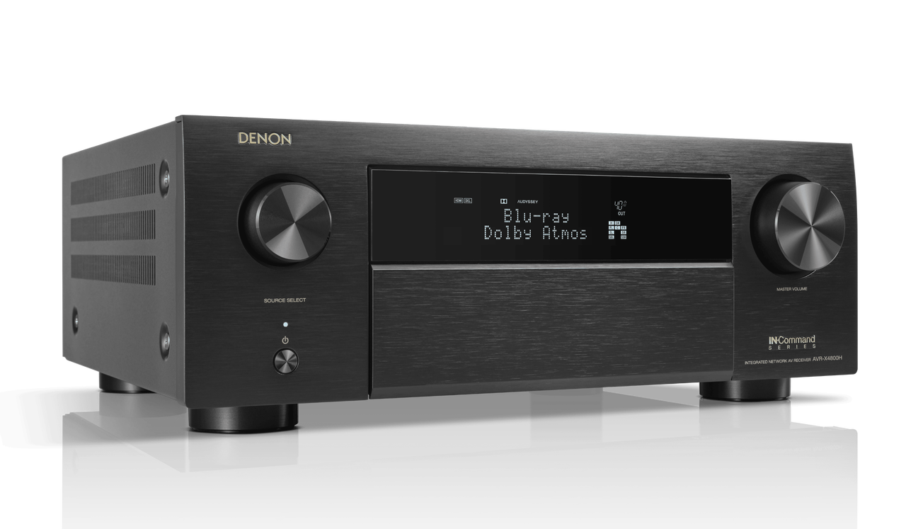 Denon AVCX 4800H AV Amplifier in black angled view
