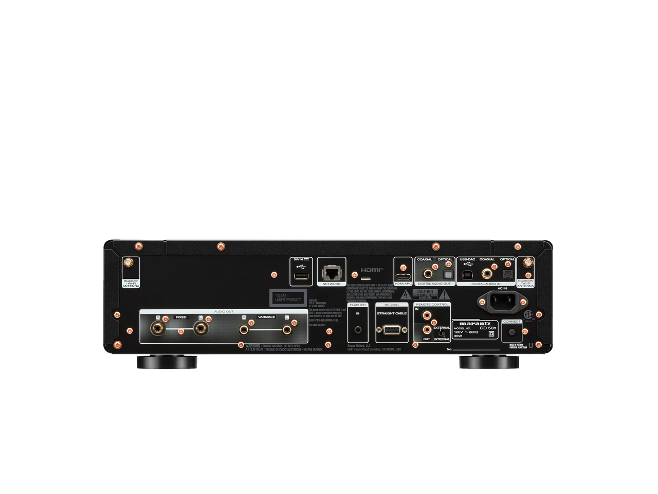 Marantz CD50N Network CDPlayer in black rear view