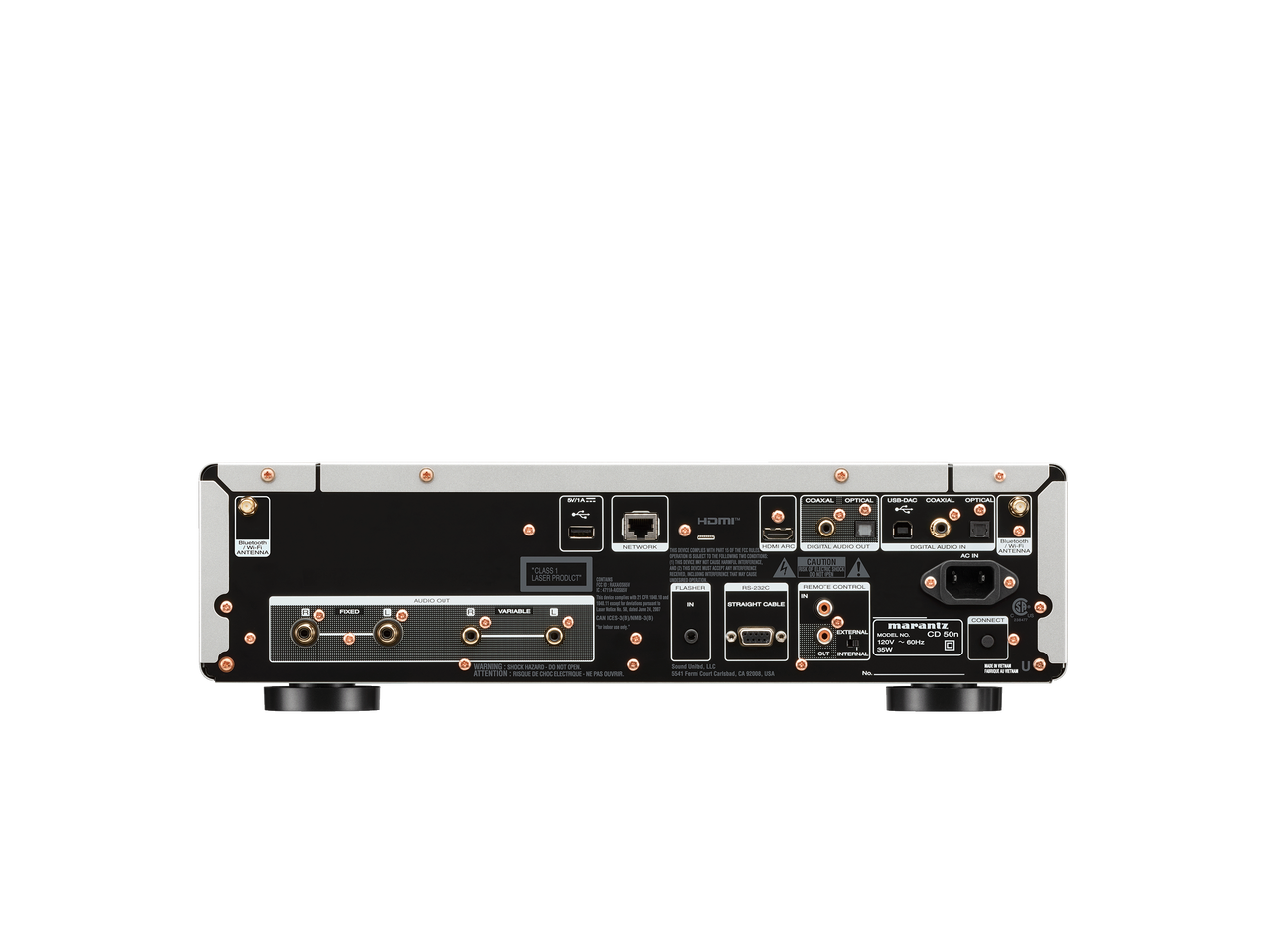 Marantz CD50N Network CDPlayer in silver rear view