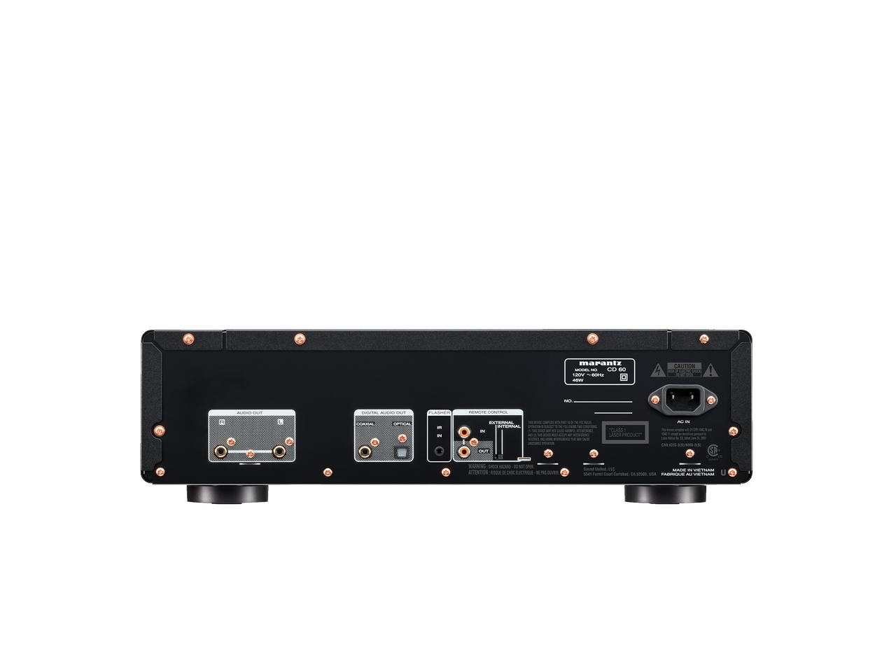 Marantz CD60 CD Player in black rear view