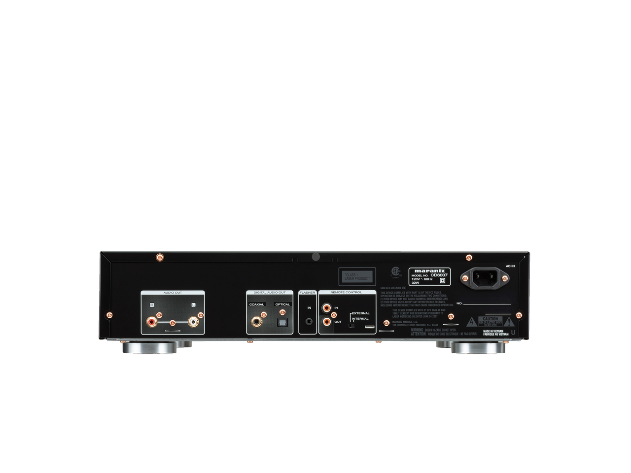 Marantz CD6007 CD Player in black rear view