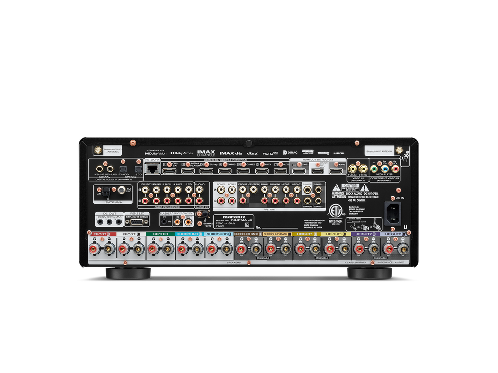 Marantz CINEMA40 AV Amplifier in black rear view