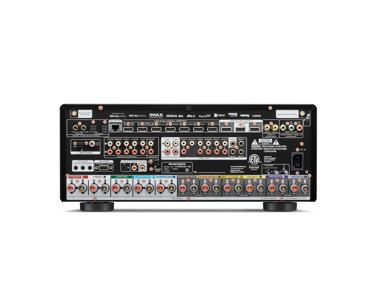 Marantz CINEMA40 AV Amplifier in black rear view