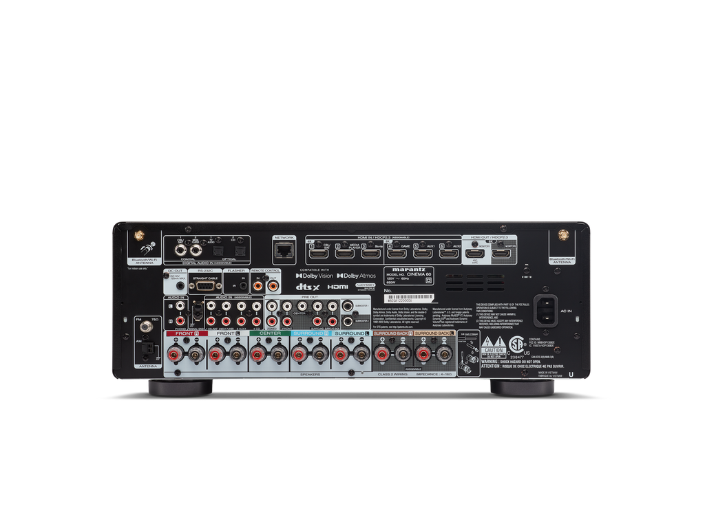 Marantz CINEMA60 AV Receiver in black rear view