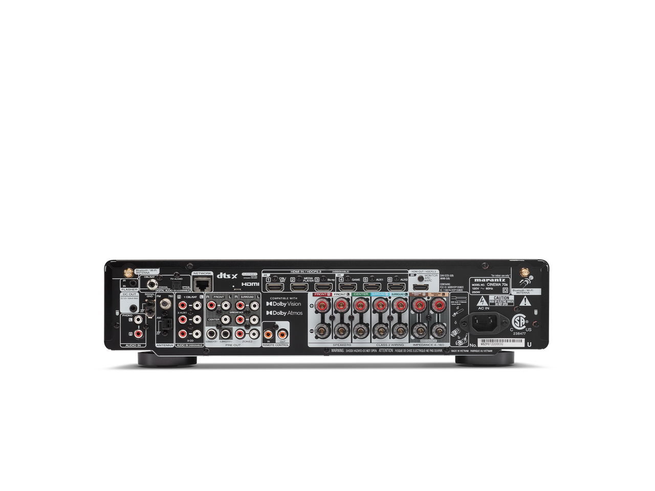 Marantz CINEMA70 AV Receiver in black rear view