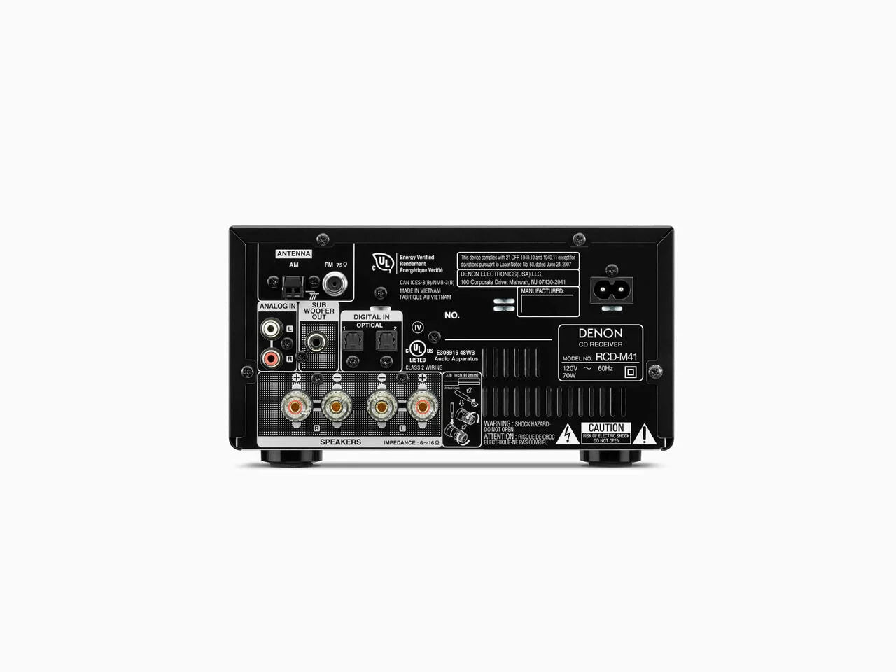 Denon M41 Mini HiFi System Kit rear view