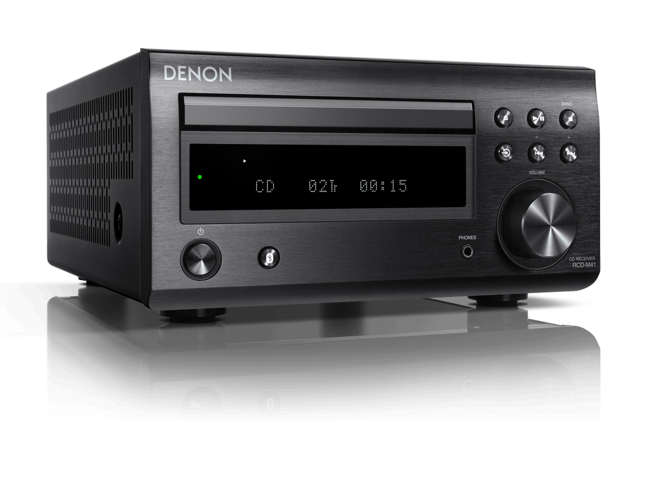 Denon RCD M41 CD Receiver in black side view