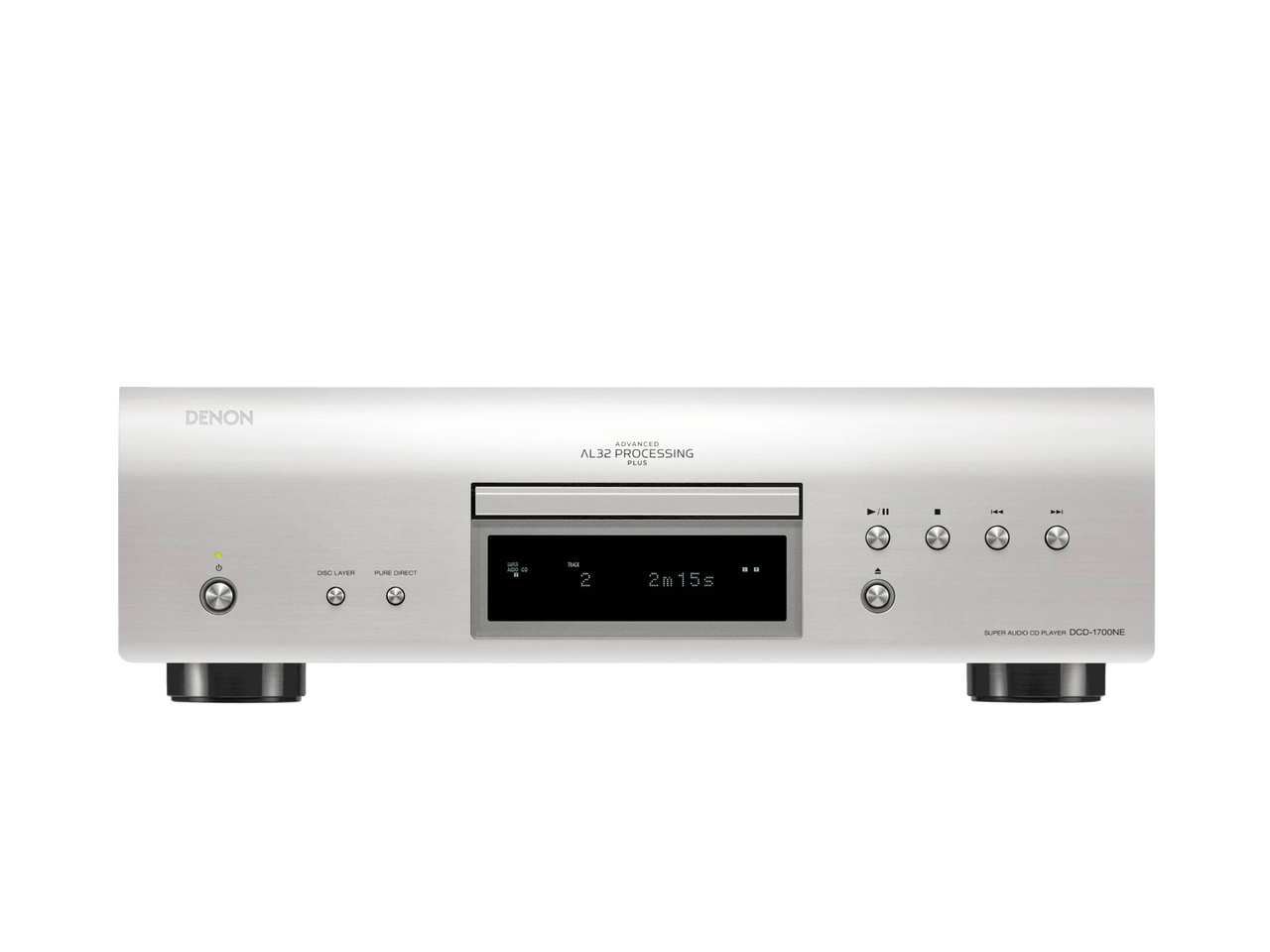 Denon DCD 1700NE CD Player in silver front view