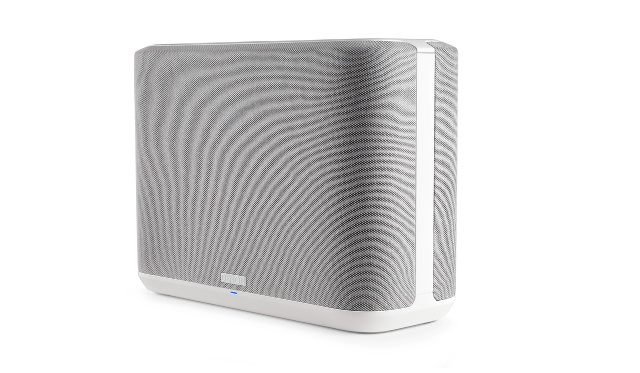 Denon Home 250 Wireless Speaker in white angled view