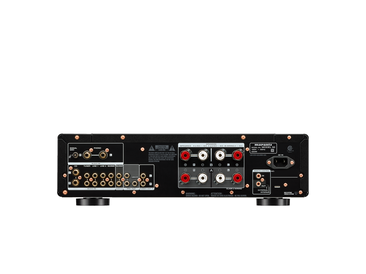 Marantz MODEL50 Amplifier in black rear view