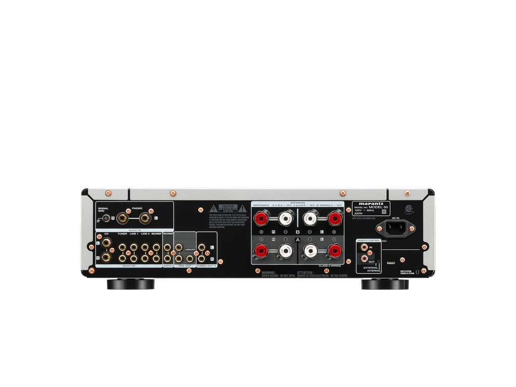 Marantz MODEL50 Amplifier in silver rear view