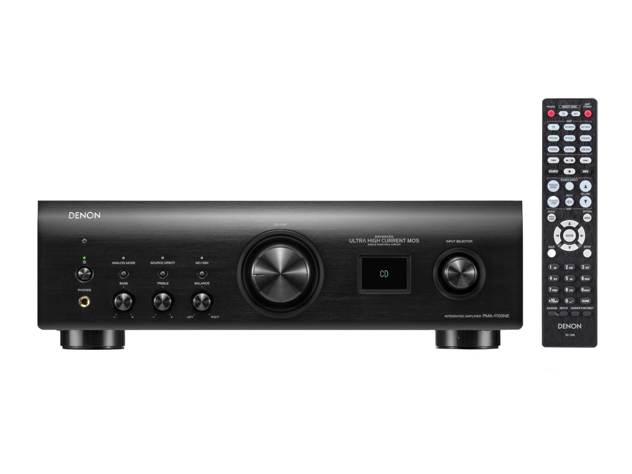 Denon PMA 1700NE Amplifier in black front view