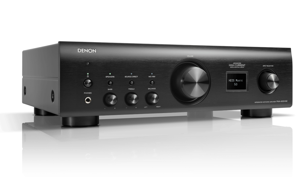 Denon PMA 900HNE Amplifier in black angled view