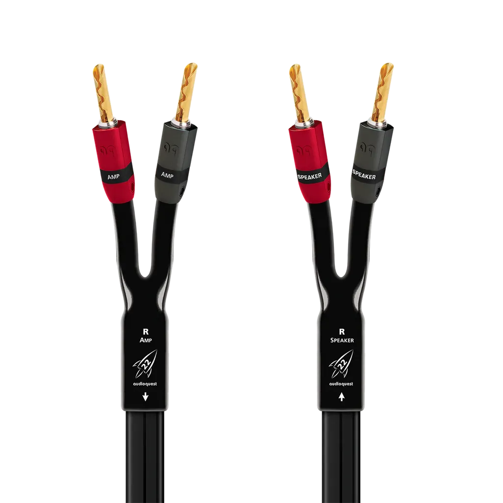 AQ Rocket22 w/Silver Banana (3m) cable in gold