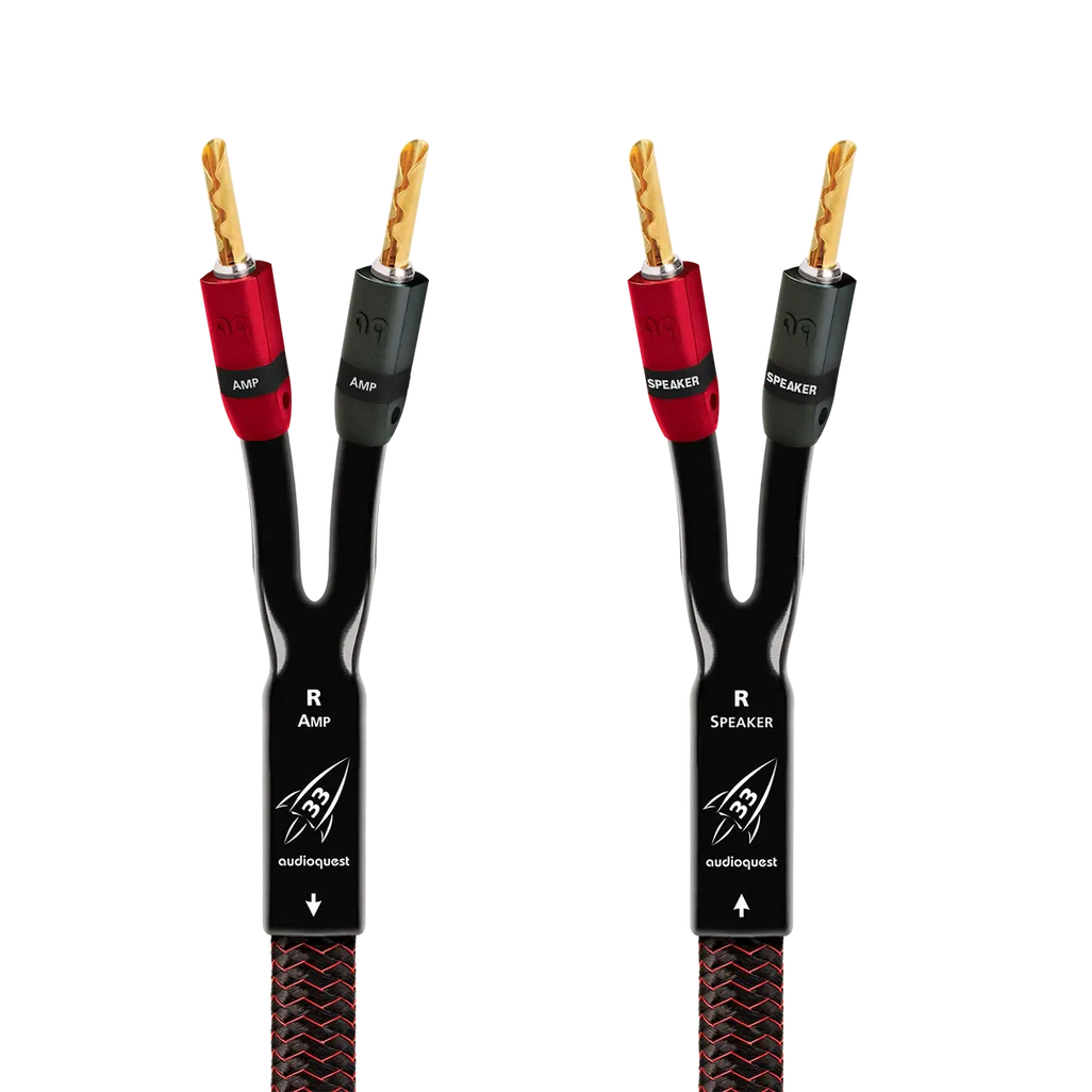 AQ Rocket33 w/Silver Banana (3m) cable in gold