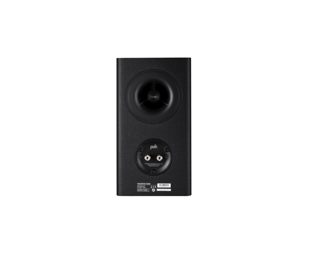 Polk R200 Bookshelf in black rear view