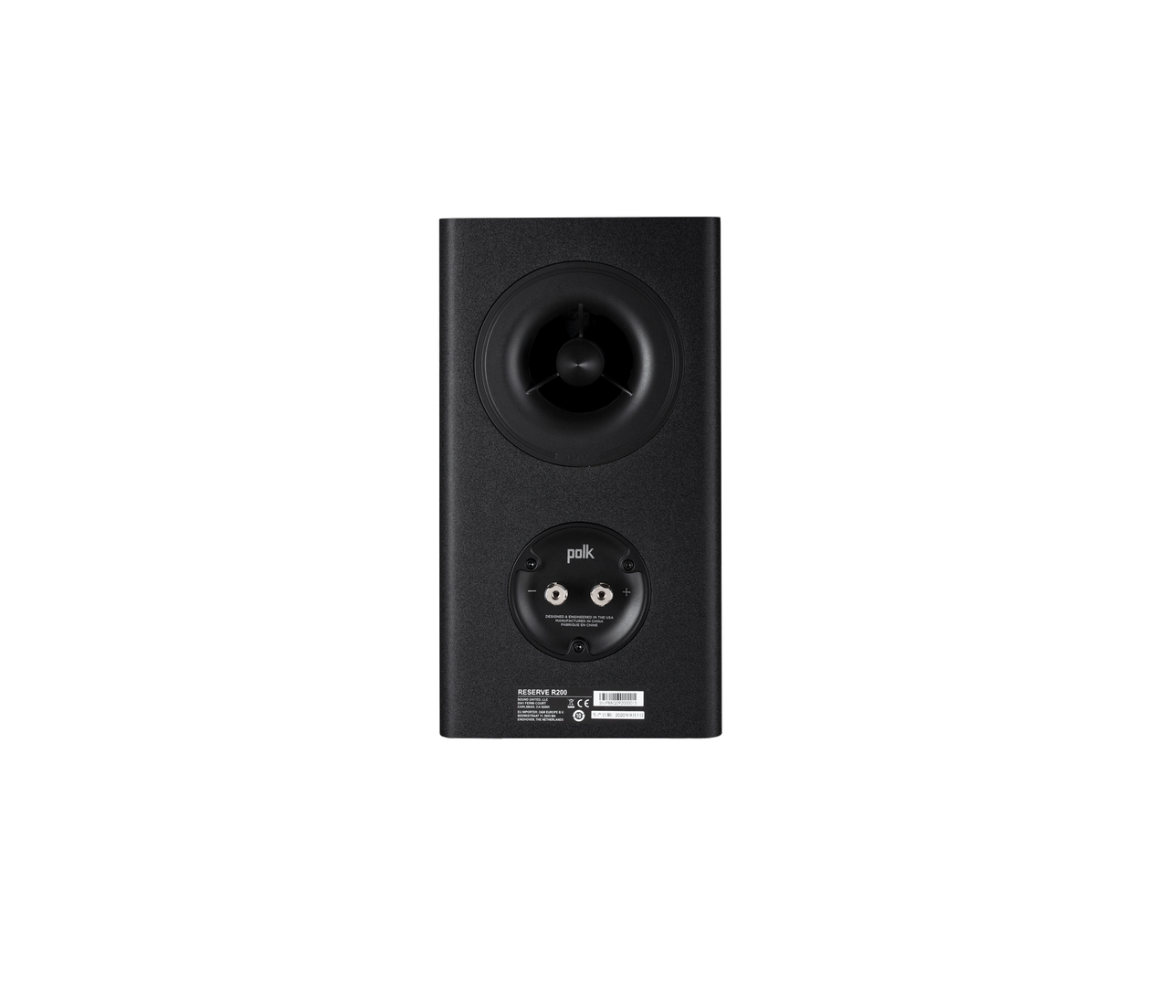 Polk R200 Bookshelf in black rear view