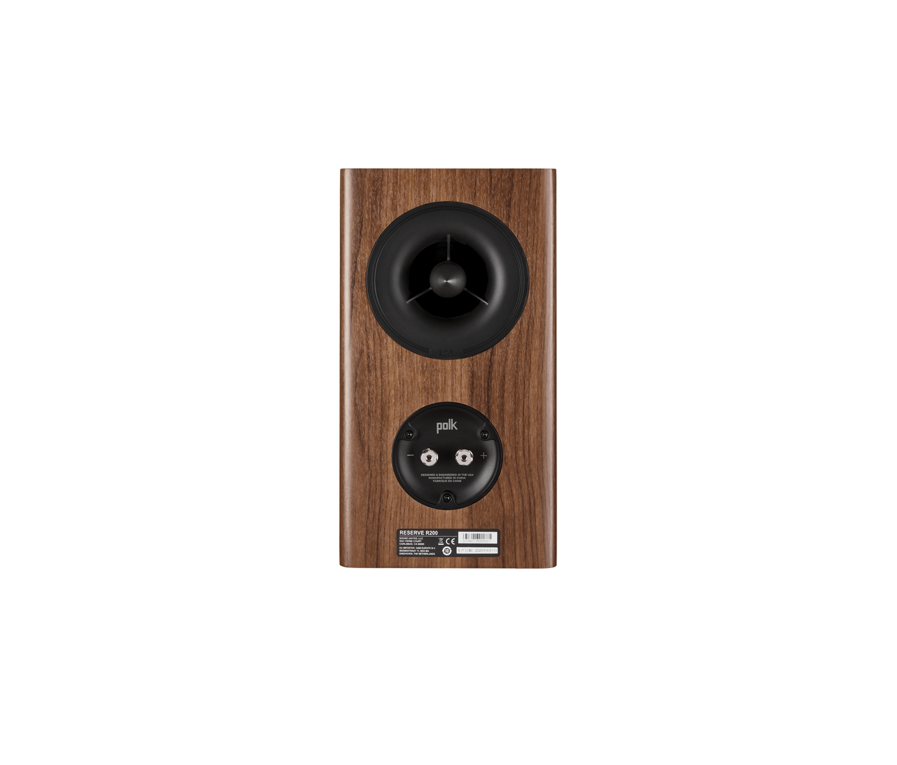 Polk R200 Bookshelf in brown rear view