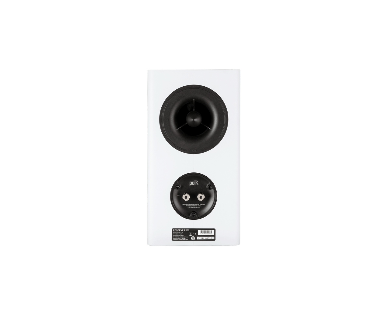 Polk R200 Bookshelf in white rear view
