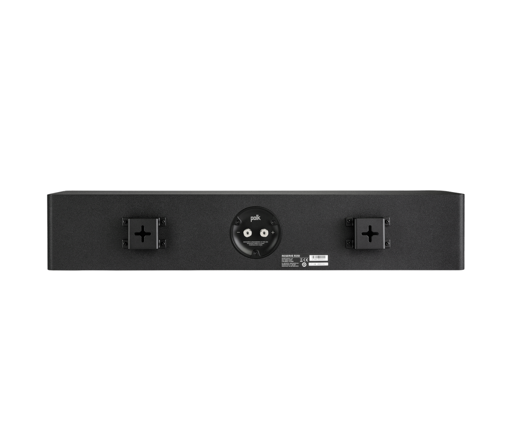 Polk R350SYS L/C/R speaker in black rear view