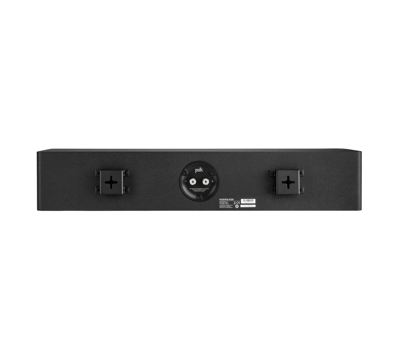 Polk R350SYS L/C/R speaker in black rear view
