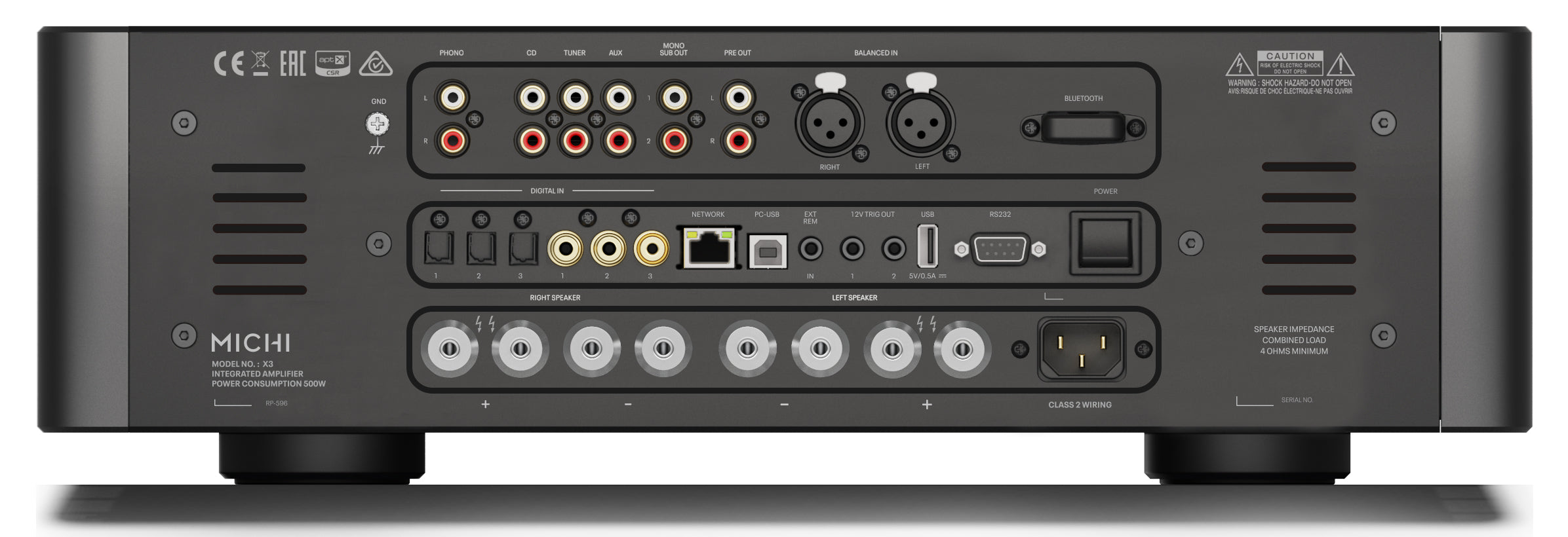 Rotel Michi X3 Stereo Integrated Amp S2 receiver alternate view