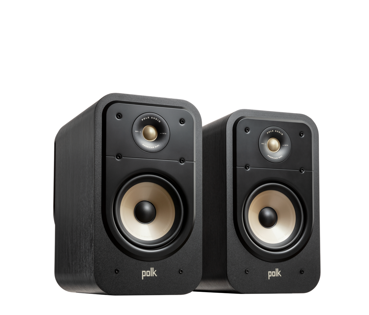 Polk ES20 Bookshelf in black side view