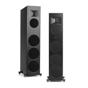 MartinLogan Motion XT F200 Floorstander — black floorstanding speakers with and without grilles