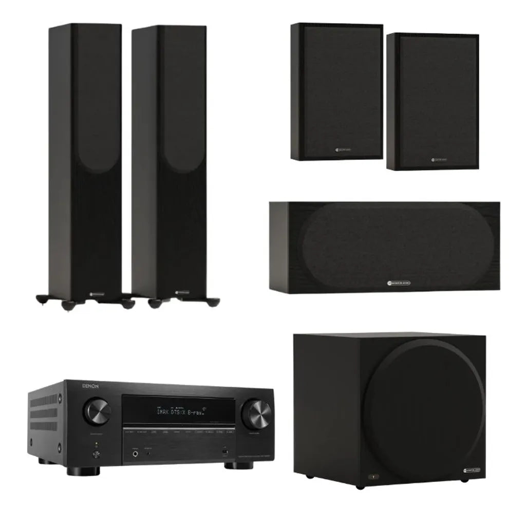 Monitor Audio Bronze 300 5.1 with AVCX3800H player in black alternate view