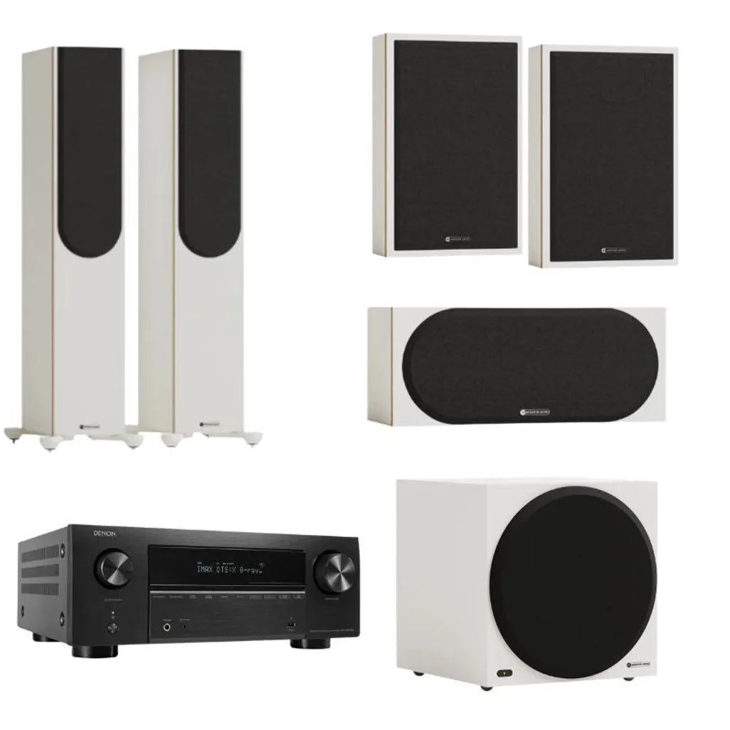 Monitor Audio Bronze 300 5.1 with AVCX3800H player in white