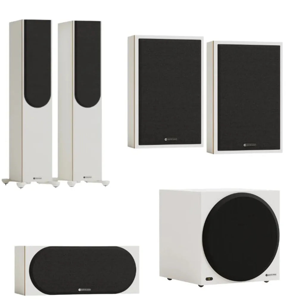 Monitor Audio Bronze 300 5.1 player in white