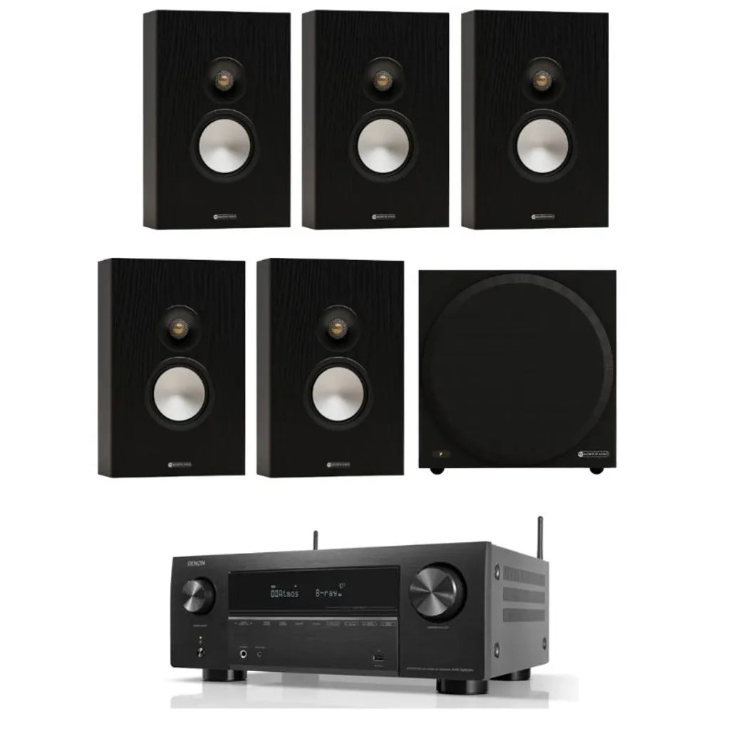 Monitor Audio Bronze OW 5.1 with AVRX2800H player in black alternate view