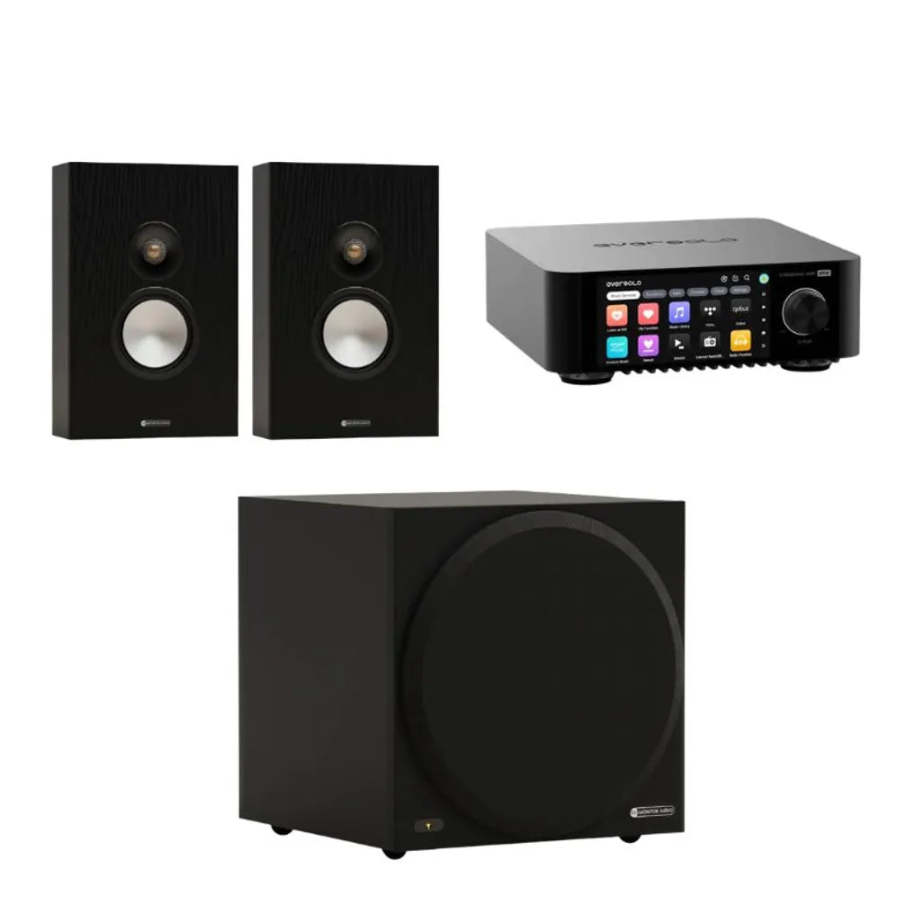 Monitor Audio Bronze OW+Sub with PLAY player in black alternate view