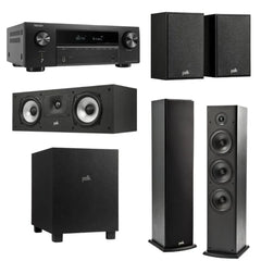 Polk Audio T50 5.1 with Denon AVRX580 (Black)