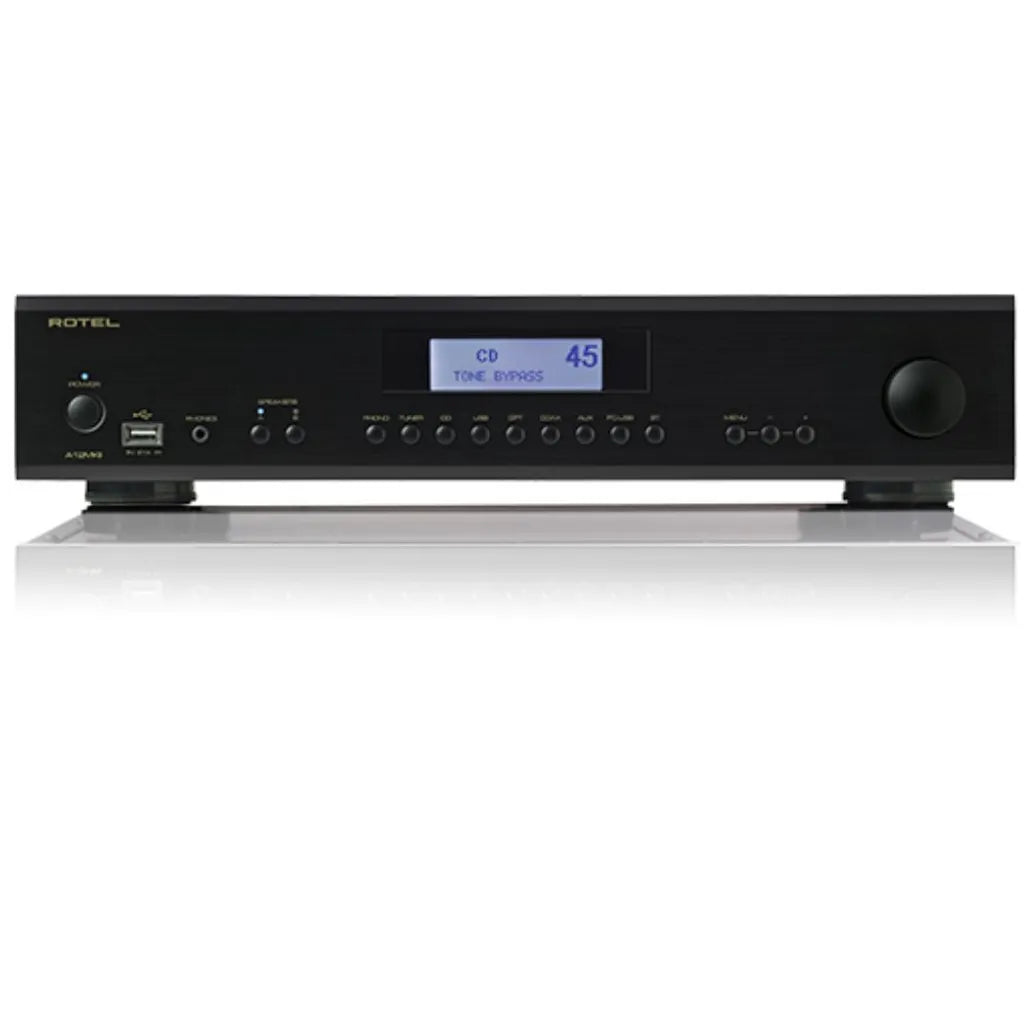 Rotel A12 MKII Amplifier in black front view