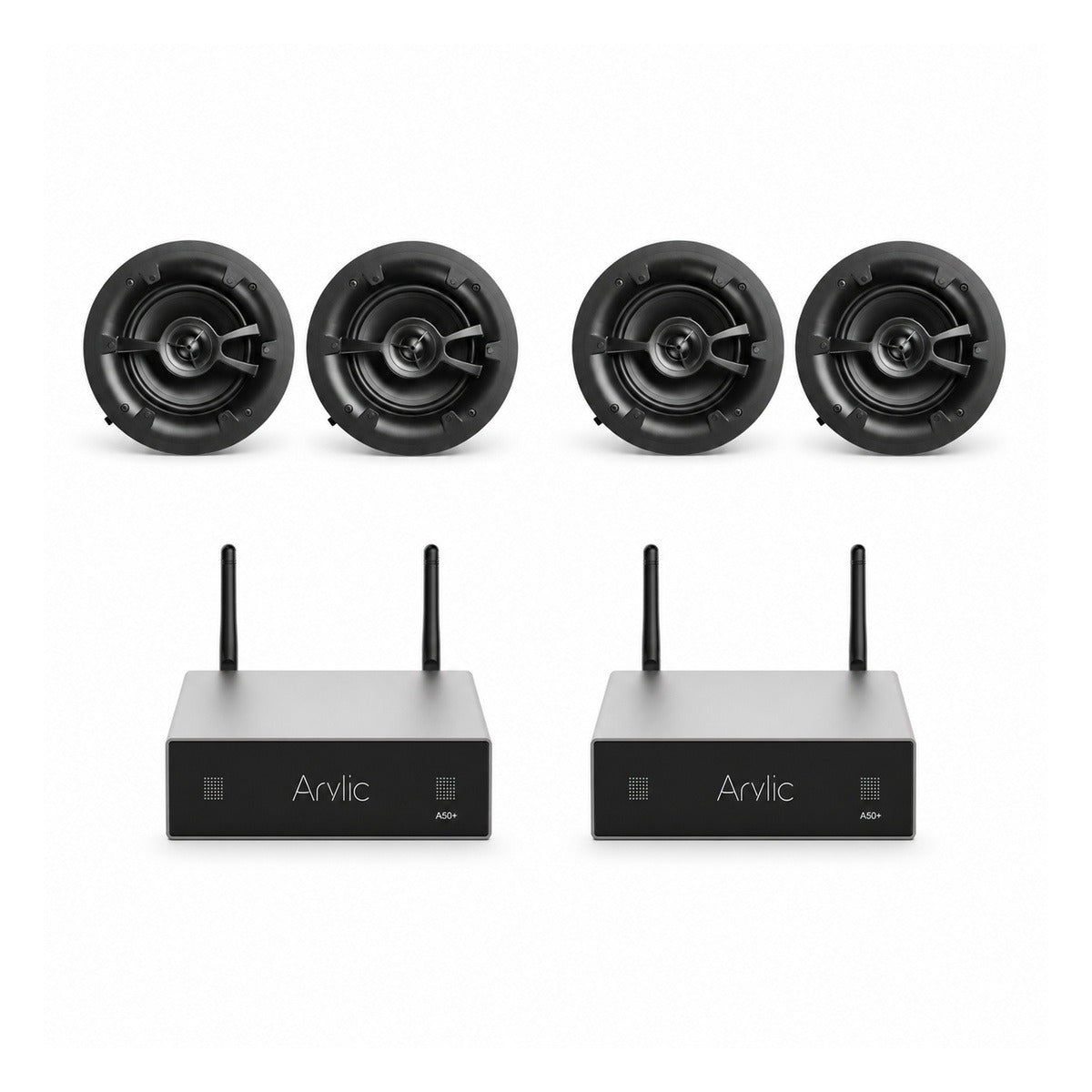 Arylic A50 Plus 2-Zone Package with 2 Pairs Linx L6V2 In-Ceiling Speakers