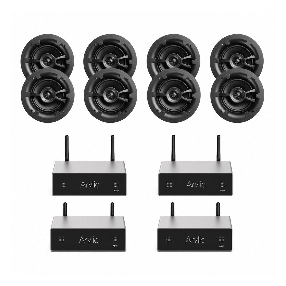 Arylic A50 Plus 4-Zone Package with 4 Pairs Linx L6V2 In-Ceiling Speakers