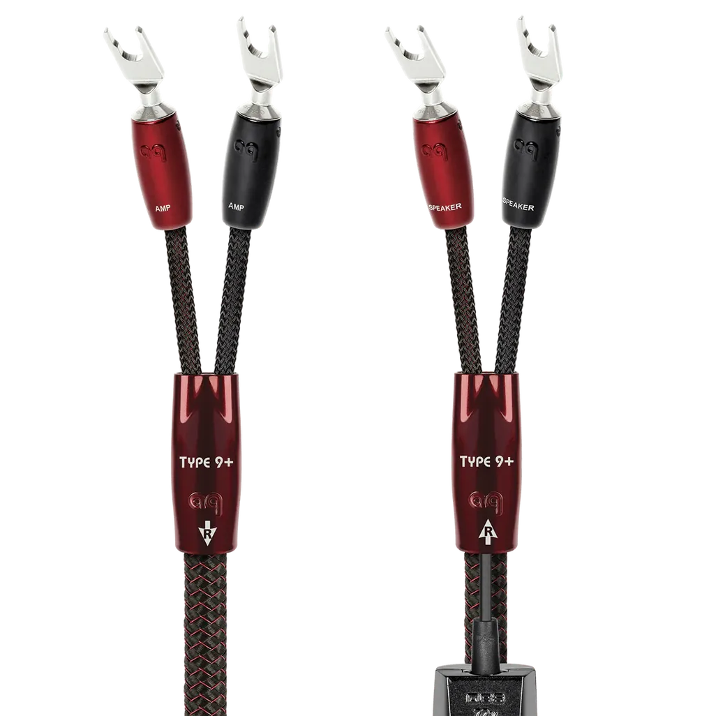 AQ Type9+DBS w/Silver Banana (3m) cable in gold pair view