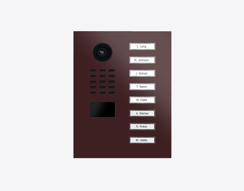 DoorBird D2208V 8-button IP video door station in RAL 3007 - Black red