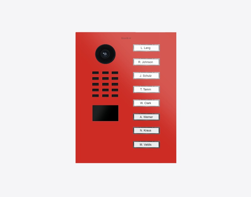 DoorBird D2208V 8-button IP video door station in RAL 3028 - Pure red