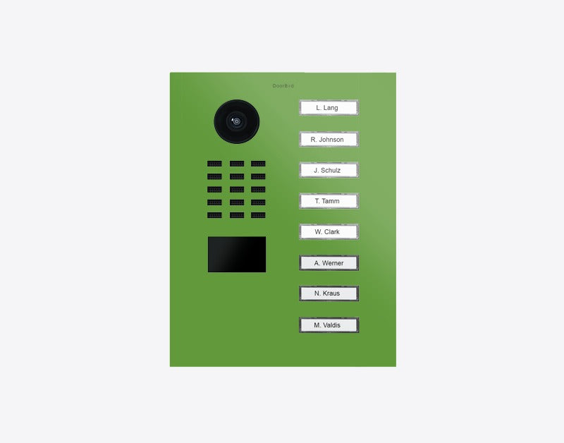 DoorBird D2208V 8-button IP video door station in RAL 6018 - Yellow green