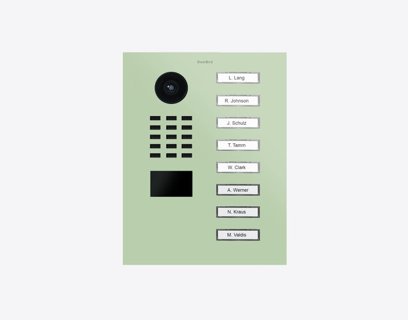 DoorBird D2208V 8-button IP video door station in RAL 6019 - Pastel green