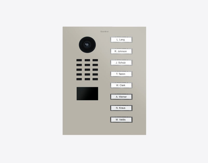 DoorBird D2208V 8-button IP video door station in RAL 7044 - Silk grey