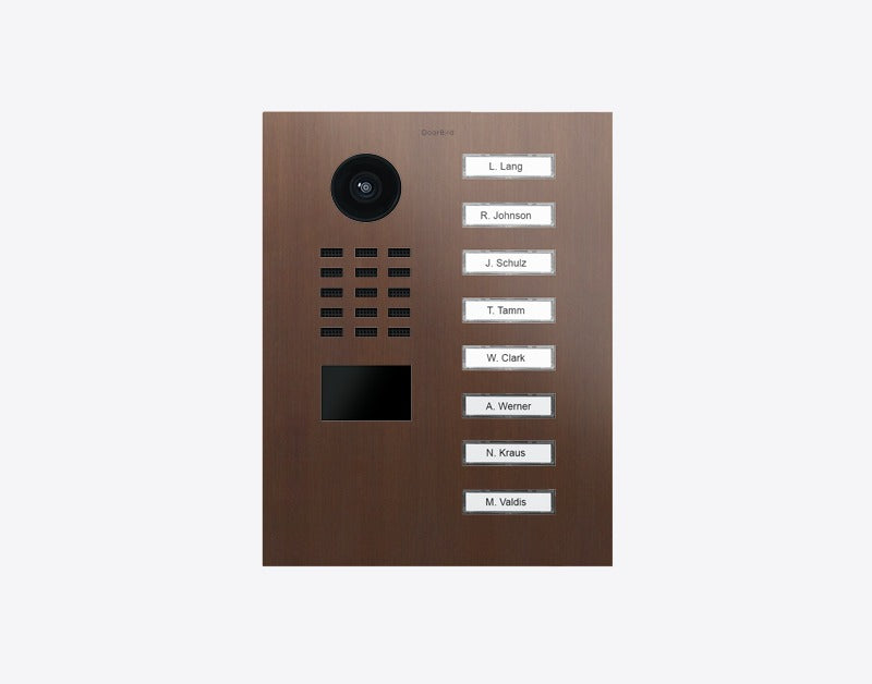 DoorBird D2208V 8-button IP video door station in Architectural bronze
