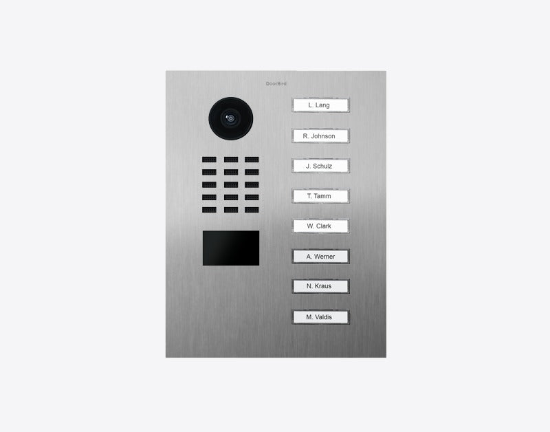 DoorBird D2208V 8-button IP video door station in Stainless steel V4A (salt-water and grinding dust resistant), brushed