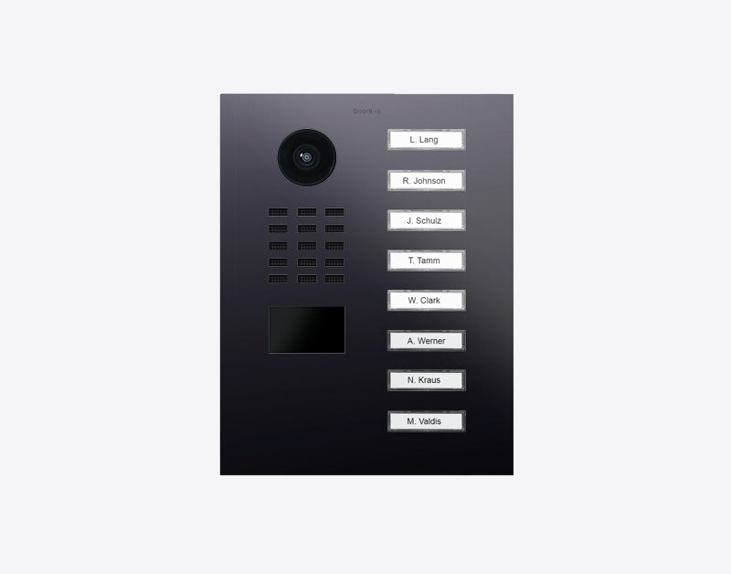 DoorBird D2208V 8-button IP video door station in Titanium finish as PVD coating, stainless steel V4A, high-gloss polished