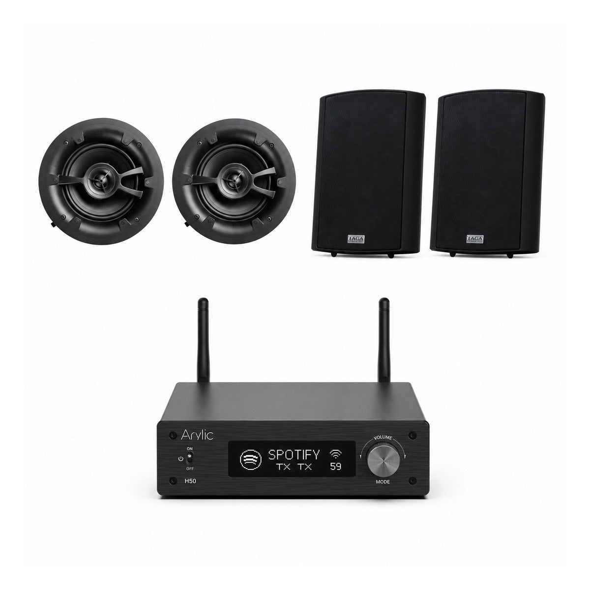 Arylic H50 2-Zone Package with Linx L8V2 & Taga TOS-415 Speakers