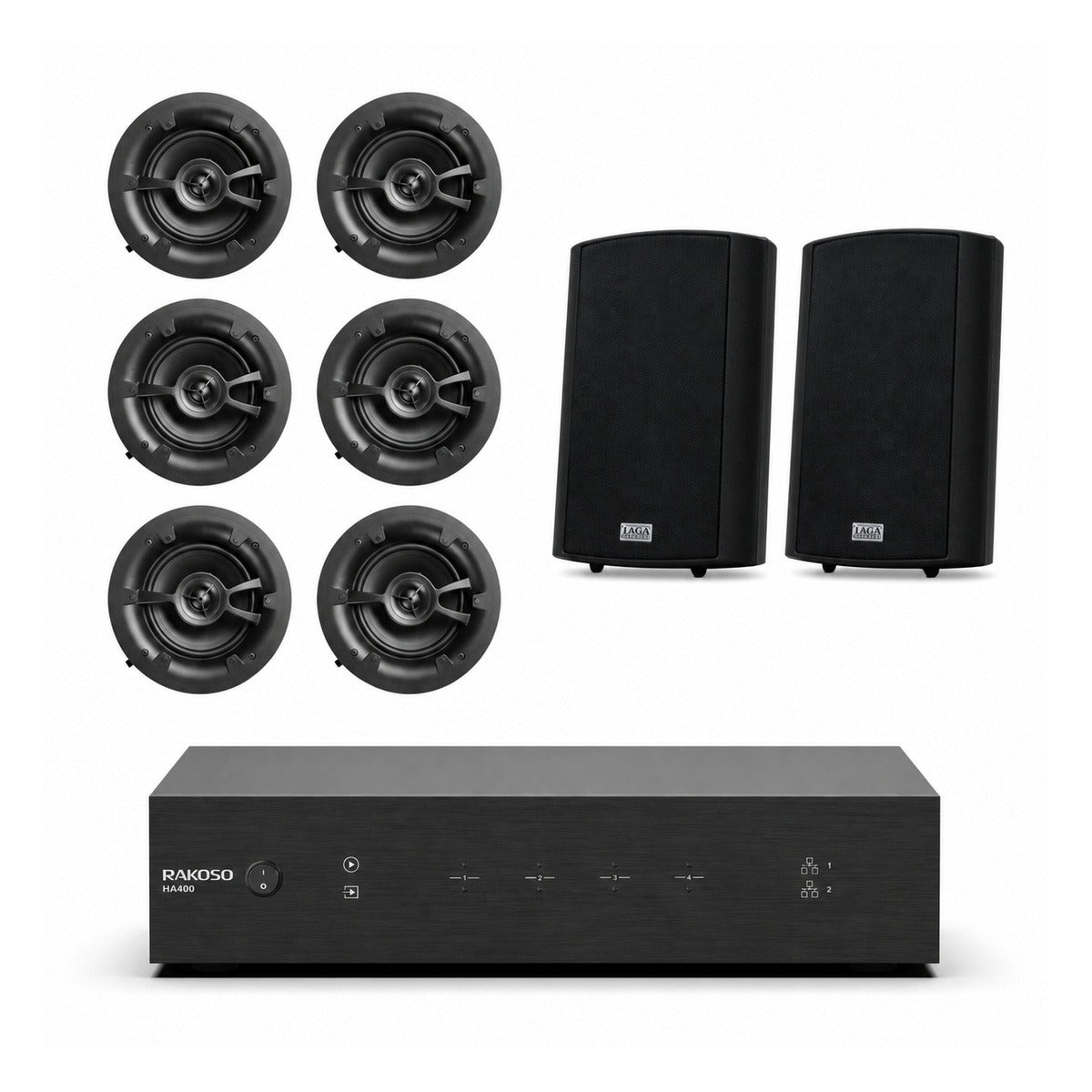Arylic HA400 4-Zone Package with Linx L6V2 & Taga TOS-415 Speakers