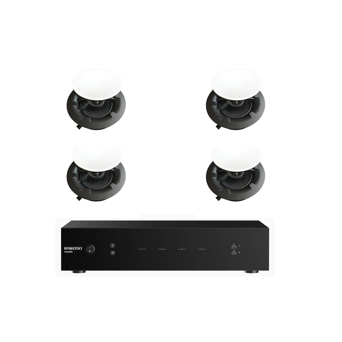 Arylic HA400 4-Zone Package with 4 Pairs Linx L6V2 In-Ceiling Speakers